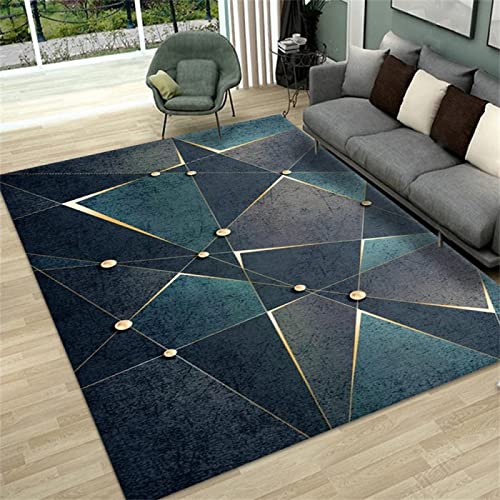 Tapis sol bébé vert 180x250cm géométrie moderne pour salon - 2