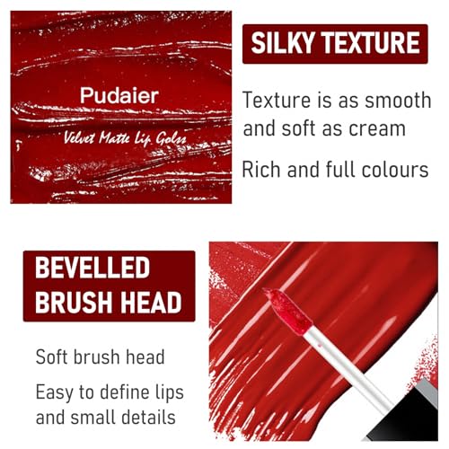 VEROA 4 Colors Matte Liquid Lipstick Lip Gloss Set - High Color High Coverage Creamy Texture Natural Lipstick Lasting Waterproof Non-Stick Cup Pink Lipstick - Vegan Formula - Image 4