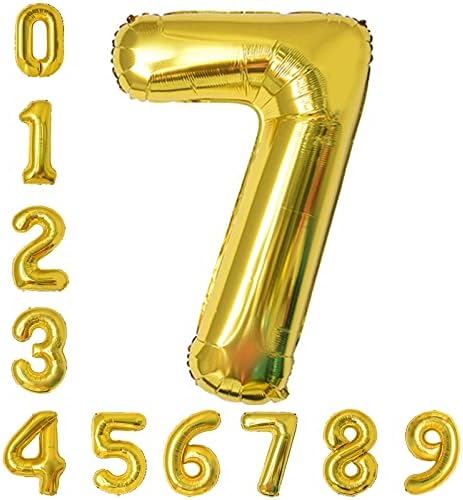 ASMFUOY 40 Inches Number Foil Balloon Jumbo Digital Helium Balloons for Boy Girl Kids Birthday Party Wedding Ceremony Decorations(1, Silver)