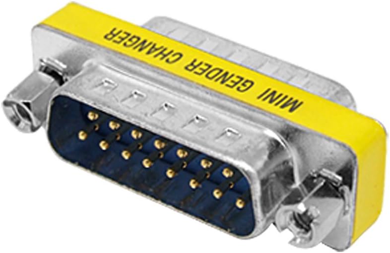 Ruilogod Mini Gender Changer DB15 Male to Male Adapter Converter