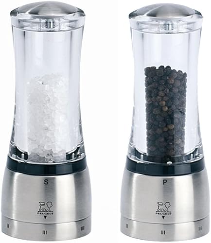 Peugeot Daman - Juego de molinillo acrílico para sal y pimienta (6,5 pulgadas)