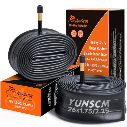 26' Heavy Duty Bike Tubes 26x1.75/1.95/2.0/2.10/2.125/2.25 (45/57-559) 26 Bicycle Tubes Premium Butyl Rubber Compatible