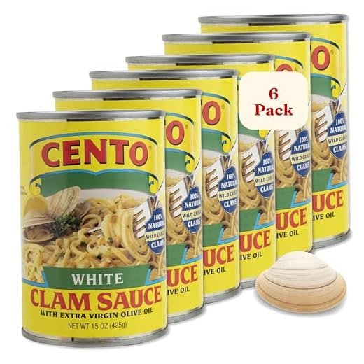 Cento White Clam Sauce, Wild Caught Clams, Non-GMO, 15 oz (Pack of 6)
