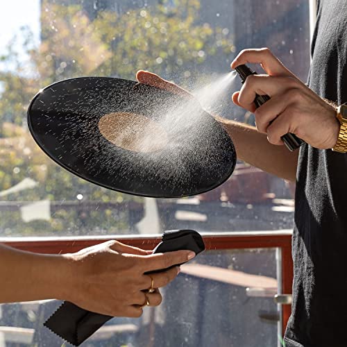 Victrola 'The Kit' - A Vinyl Record Cleaning Kit, Doubles As A Record Stand, Includes Anti-Static Brush, Cleaning Solution, Cloth, Espresso Wood Finish Stand With Smart Black Metal Accents #TOP7