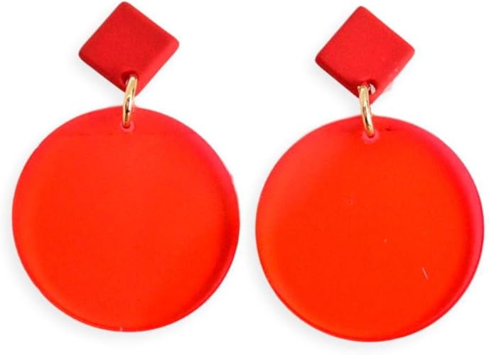 Amazon ルチカ ピアス ファルべ Farbe Koloro レッド 派手 アクセサリー 揺れる 赤 丸 おしゃれ ビビッド ピアスキャッチ 通販