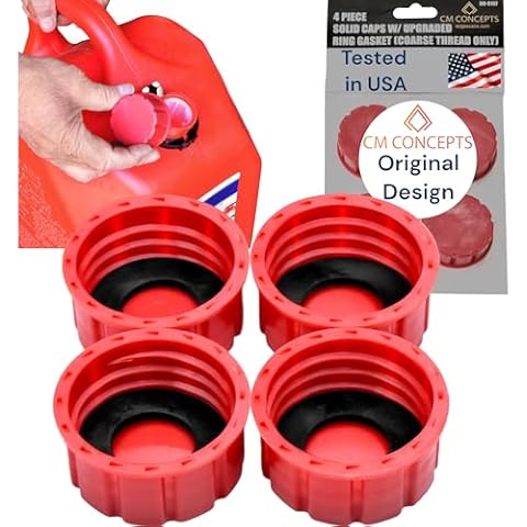 The Original CM Concepts® Coarse Thread Gas Can Solid Caps for Storage/Transportation- Multiuse (4) Cover