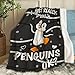 ARTBLANKET I Just Really Like Penguins Ok Throw Blanket Fannel Fleece Super Soft Funny Blanket Travel Throw Blanket for Bed Couch Sofa 60Â xÂ 50Â InchÂ forÂ Teen
