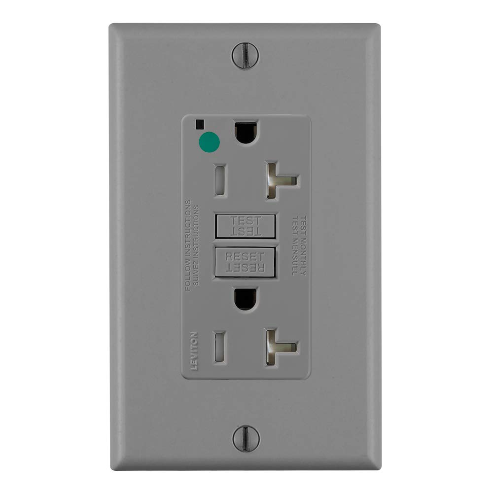 Leviton 20A-125V Extra-Heavy Duty Hospital Grade Tamper-Resistant Duplex Self-Test GFCI Receptacle, 20-Amp, GFTR2-HGR, Red