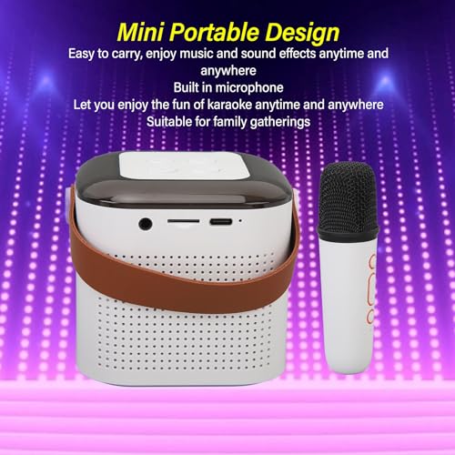 Máquina de karaokê, Alto-falante Portátil de karaokê Bluetooth para Adultos e Adolescentes, Com 1 Mi