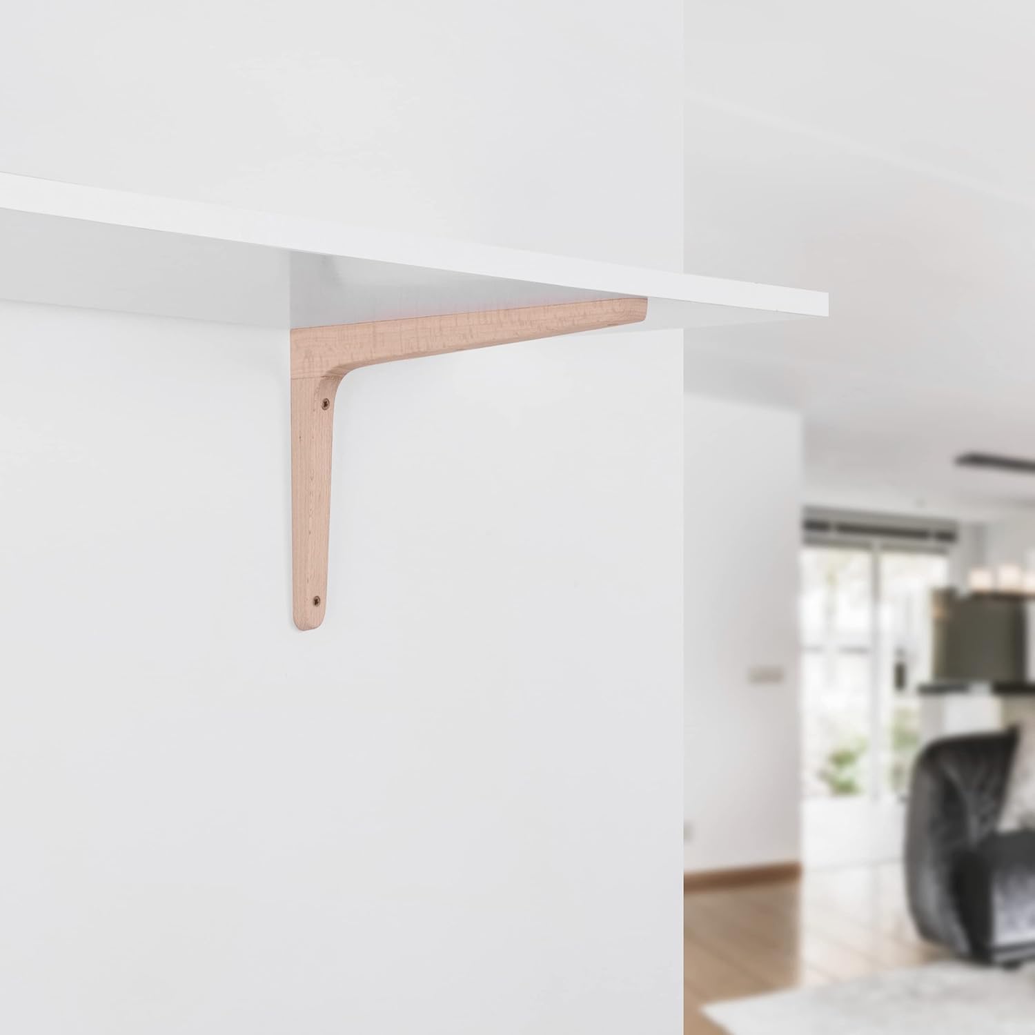 Gedotec Holzkonsole aus Buche | 10 Stück Regalwinkel aus massivem Naturholz | 300 x 200 mm | TAUM | paarweise Tragkraft bis 20 kg | Regal-Halter geeignet für Bücherregale | Schwerlastträger Wandregale