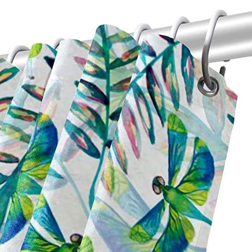 Rideau de douche feuilles de libellule vert aquarelle 183 cm pour salle de bain élégante - 6