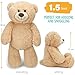 BenBen Teddy Bear Stuffed Animal, 18 inch Brown Stuffed Teddy Bear Plush Toy, Soft Plushies Gifts for Baby Shower, Easter Decorations