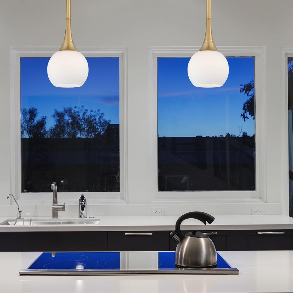 GEORGE KOVACS P1801-248 Pontil Mini Pendant, 1-Light, 60 Total Watts, 6-in H x 4-in W, Honey Gold