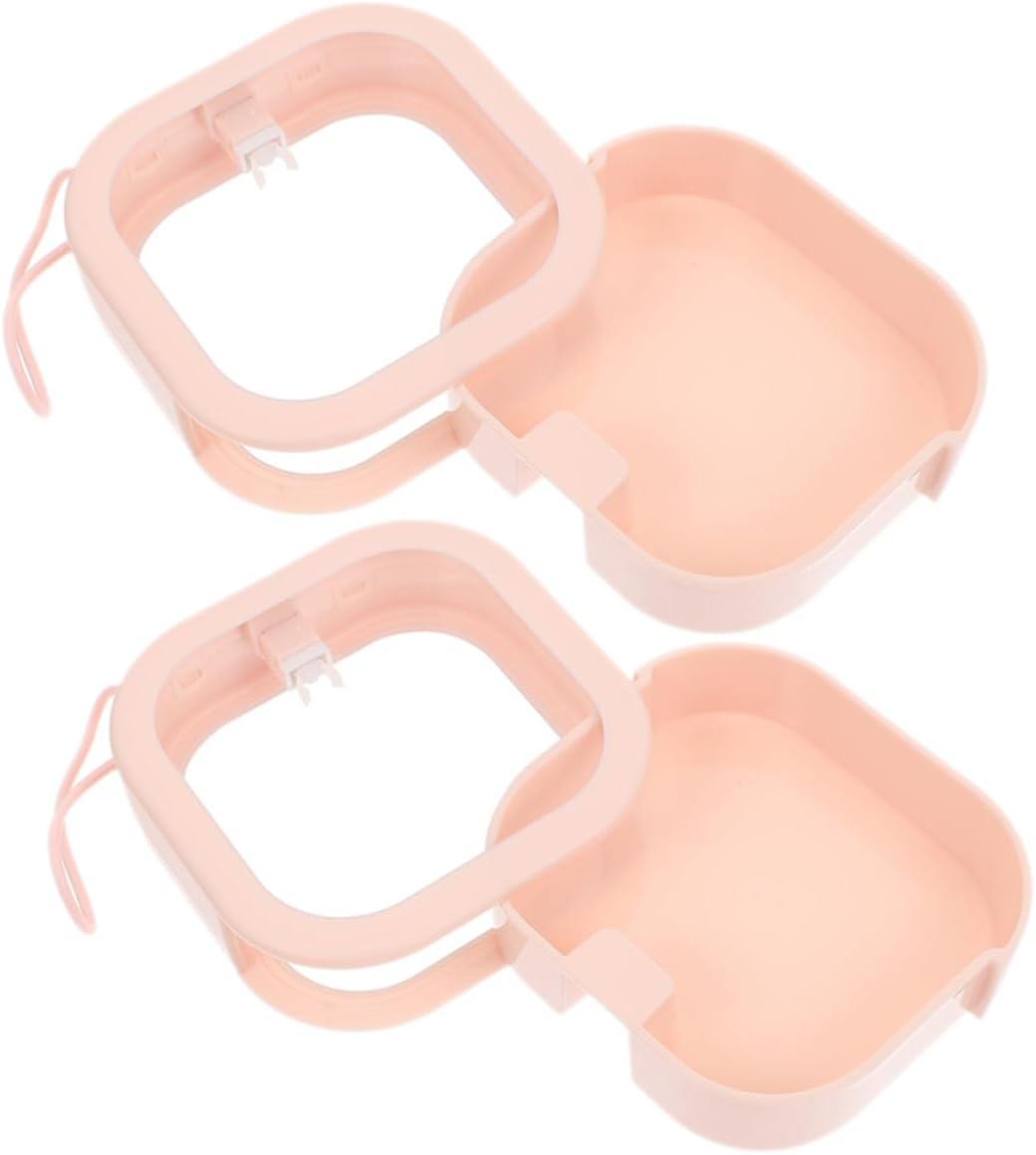 Didiseaon 2pcs Portable Plastic Hair Tie Storage Box for Rings Pink