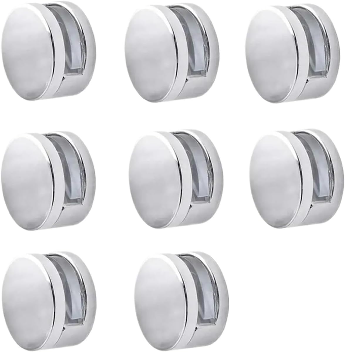 Glass Shelf Brackets 80Pcs 22mm/27mm Zinc Alloy Round Glass Clamp Bathroom Mirror Tight Clips Holder Hardware Door Hardware for Floating Shelves(27mm)
