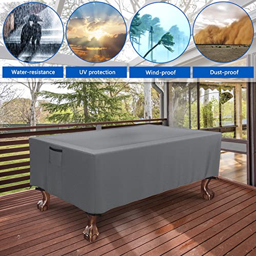 Akefit Billiard Pool Table Cover For 8.5Ft, 600D Waterproof And Tearproof Pool Table Cover, Anti-Uv Outdoor Billiard Table Cover, Patio Furniture Table Cover With Air Vents, Windproof Buckles, Gray #TOP4