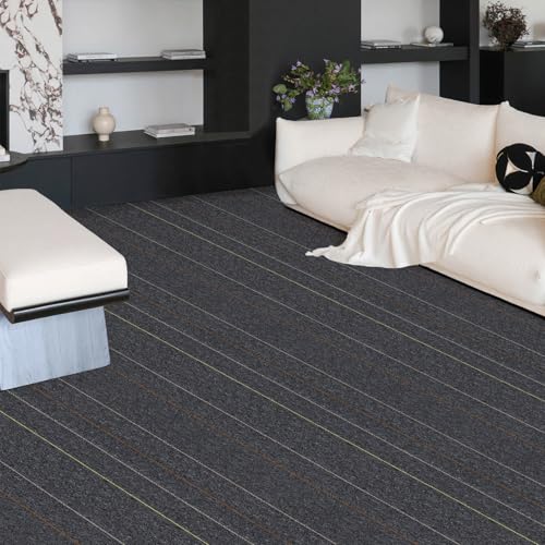 40 Tiles 20'x20' Carpet Tiles (107 sqft/Carton) - Non-Slip, Non-Adhesive, Padded Square Flooring for Home & Office - Easy DIY Installation, Seamless Look, Indoor & Outdoor Use