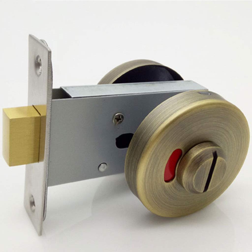 Serrure de porte vide occupé en inox avec loquet rond pour toilette et WC