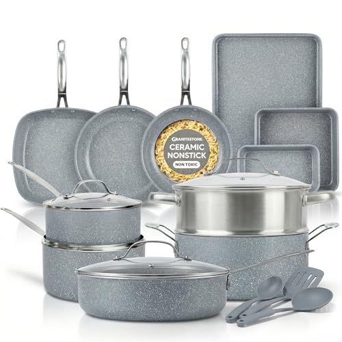 Granitestone Ceraluxe 20 Pc Ceramic Cookware Set...