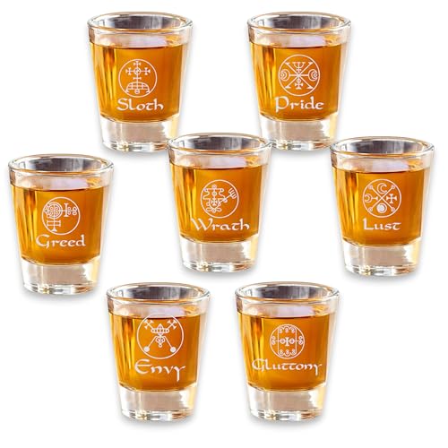 Seven Deadly Sins Set of 7 Shot Glasses