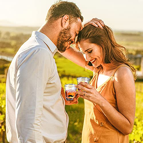 2 Pieces Mr And Mrs Shot Glasses 2 Oz Gold Wedding Party Wine Glasses Engagement Anniversary Bridal Shower Glass Couple Wine Glass For Newlyweds And Couples (Charming Style) #TOP6