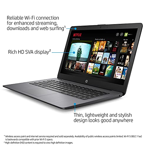 Image of Unknown Brand 2021 Premium 14-inch HD Laptop - Intel Dual-Core Processor Up to 2.6GHz - 4GB RAM - 64GB eMMC Storage - Webcam - Bluetooth - HDMI - Wi-Fi - Brilliant Black - Windows 11 (Renewed)