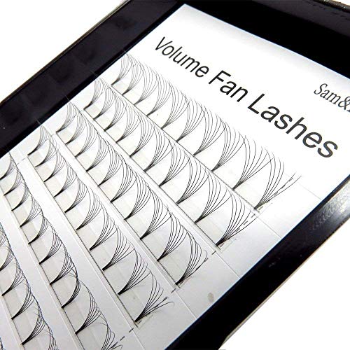 Individual Cluster Lashes Rootless Wide Fans Premade Russian Volume 6D Pre Fanned Eyelash Extensions, 0.07mm C curl, 9mm | 10mm | 11mm | 12mm | 13mm | 14mm(13mm)