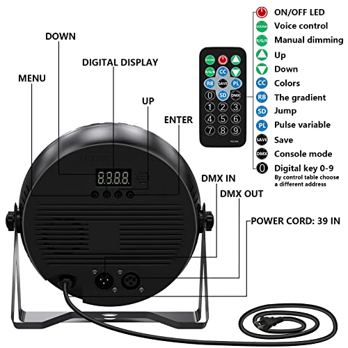 Fuwerk 36Led Par Lights Dj Stage Lights Rgb Sound Activated Party Uplights For Events Wedding Birthday Christmas Halloween Dance Club Stage Uplights With Remote (8Packs) #TOP3