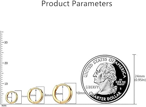 Miniatura 6 de Aretes de aro pequeños minimalistas para mujeres y niñas, plata de ley 925, pulido dorado, mini arracadas para cartílago, hélix, envoltura fina,