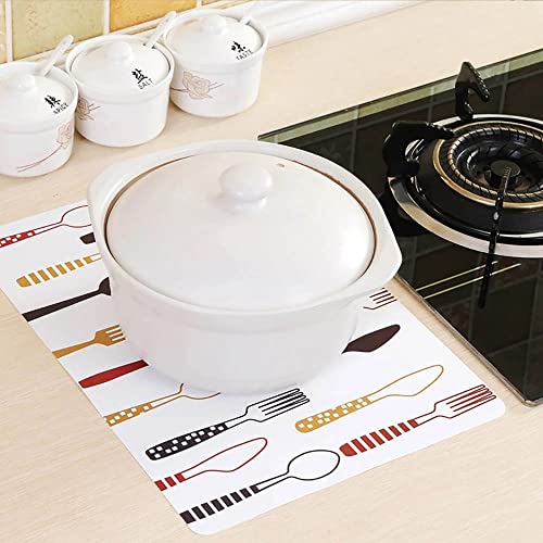 Image of 4 Pieces PVC Table Mats Set - Non-Slip, Heat Resistant and Washable Hot Insulation Pad - Modern Waterproof Placemats for Dining Table, Kitchen, Restaurant, Hotel (4-Piece, Brown Colour)