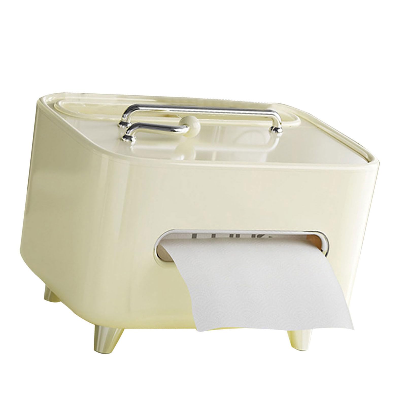 Xinsheinelry Tissue Holder with Multi Compartment Space Saving Napkin Dispenser Practical Paper Towel Box for Living Room Desk Organiser