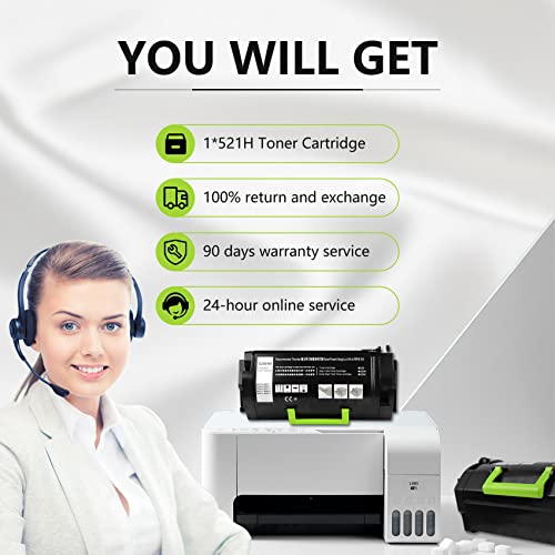 521H 52D1H00 Toner Cartridge Compatible With Lexmark Ms810 Ms810N Ms810Dn Ms810De Ms811 Ms811N Ms811Dn Ms811Dtn Ms812 Ms812Dn Ms812De Ms710 Ms710N Ms711 Ms711Dn Printer（25,000 Yield, 1 Pack Black） #TOP6