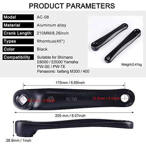Bafang Crank Arm 170Mm Electric Bicycle Diamond Hole Crank Mid Motor Cranks Essential Parts Mid Motor Accessory Bbs01 Bbs02 Bbshd Electric Bikes Part E Bike Crank Leg #TOP2