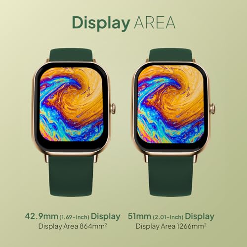 Image of Fire-Boltt Ninja Call Pro Max Bluetooth Calling Smart Watch, 2.01″ HD Display, 120+ Sports Modes, Health Suite, AI Voice Assistance, SpO2 & Heart Rate Monitor Smartwatch for Men & Women - Green