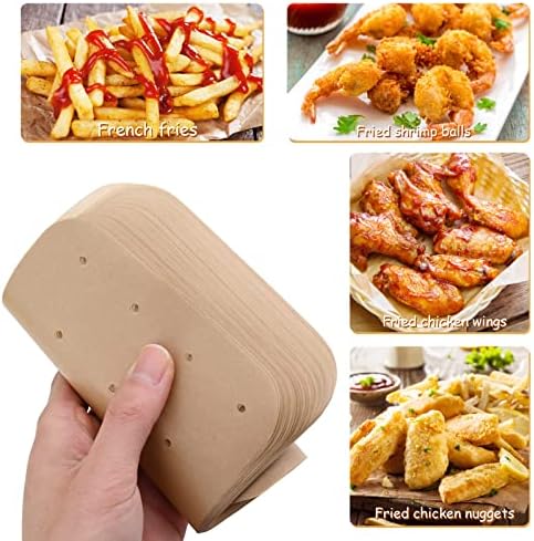 100Pcs Air Fryer Liners Air Fryer Accessories for Ninja Foodi Dual Air Fryer, Air Fryer Paper Liners, Air Fryer Disposable Paper Liner for Ninja DZ201 DZ401 Double Air Fryer 7.9 * 5.5 In