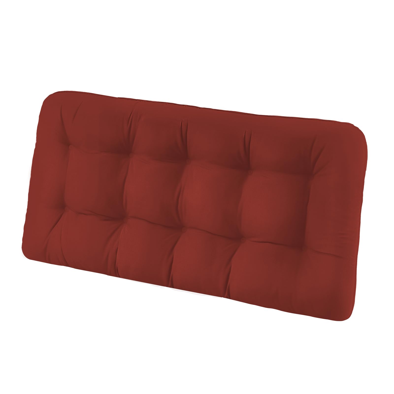 Photo 1 of Tufted Bench Cushions for Outdoor Furniture, 48" x 18" Porch Swing Cushions Filled with Foam, Overstuffed Patio Cushions for Bench Loveseat with 2-3 Seats,Thick and Water Resistant, Brick Red