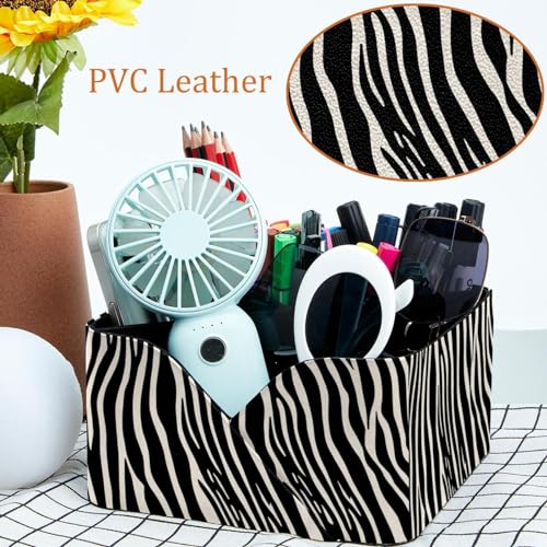 Organiseur de bureau zèbre rectangulaire porte-stylos papeterie - 6