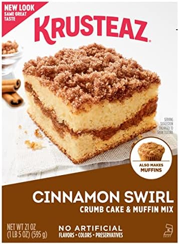Krusteaz Crumb Cake Mix, Cinnamon Swirl, 21 oz