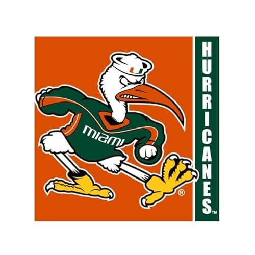 Miami Hurricanes Beverage Napkins - Pack of 16