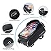 TURATA Bike Bags Bicycle Front Frame Bag Waterproof Handlebar Cycling Top Tube Pannier Touch Screen Sun Visor Large Capacity Mobile Phone Holder Fits Phones Below 6.5 Inches (Gray)