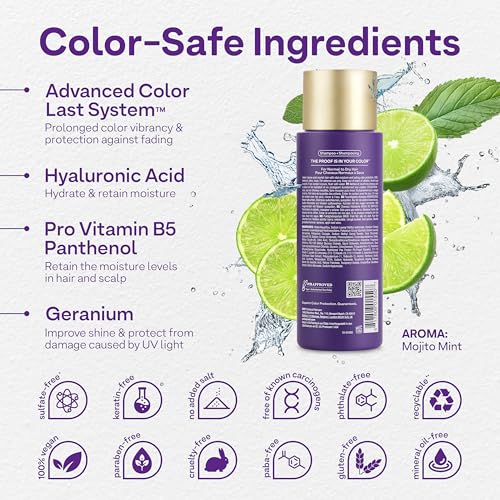 ColorProof Moisture Shampoo Hydrating Sulfate-Free Shampoo for Color-Treated Hair, Mojito Mint Scent - Image 4