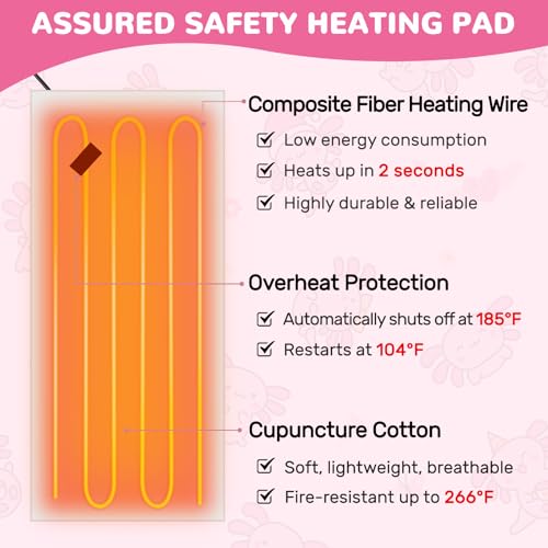 Image of Axolotl Heating Pad for Period Cramps Menstrual Pain Relief, Portable Electric Heat Pads USB Powered, Cute Stuff Axolotl Plush Stuffed Animals Gifts, Funny Gift for Women Teen Girls Birthday Christmas