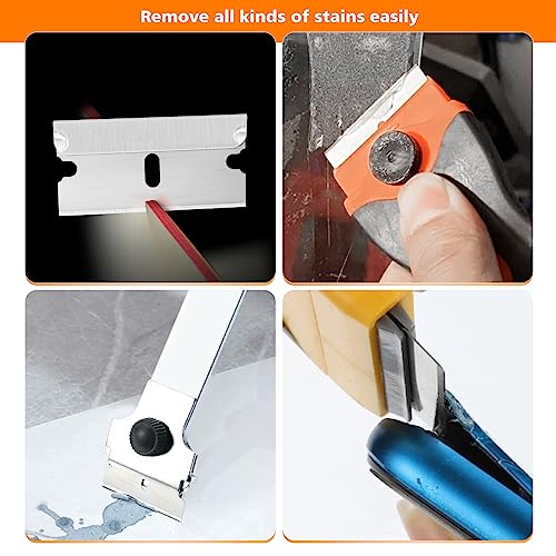 EHDIS 100pcs Razor Blades Single Edge Stainless Steel Razor Blades for Standard Scraper Tool, Safety Straight Edge Razor Scraper Blades, Paint Scraper Box Cutter Razor Blade,Industrial Razor Blades
