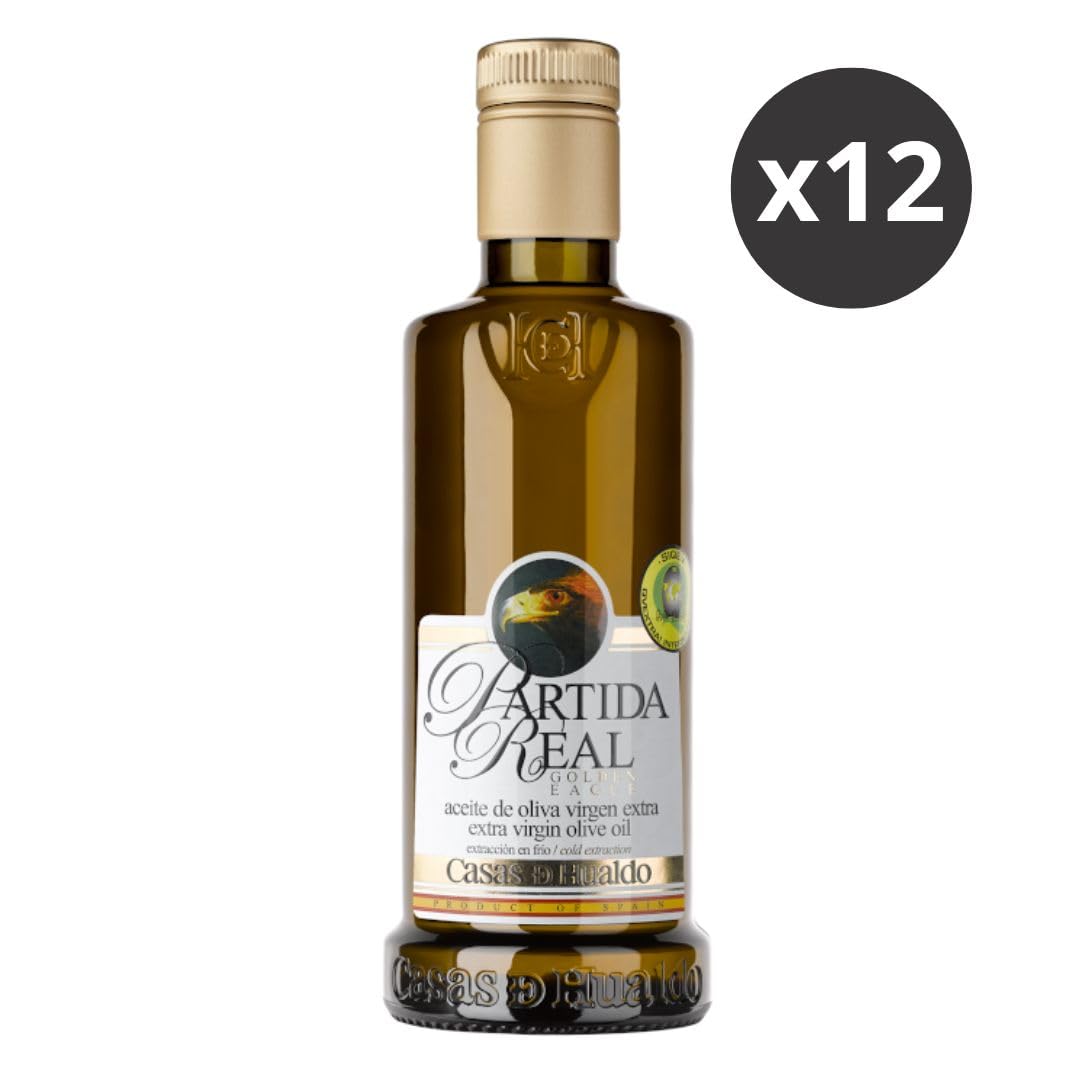 CASAS DE HUALDO - Partida Real Aceite De Oliva Virgen Extra 500Ml - Pack De 12 Botellas