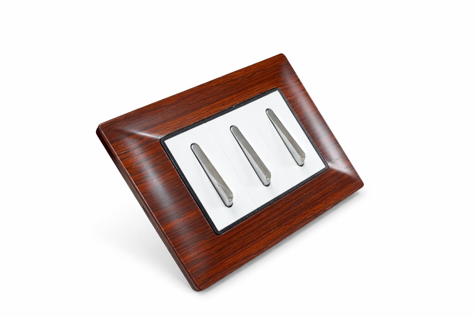 SEER 3 Modular Switch Plate, Wooden Finish, 6-10 Amp i switch Premium Wooden Look Wall Switch Board for Home and Office-image-1