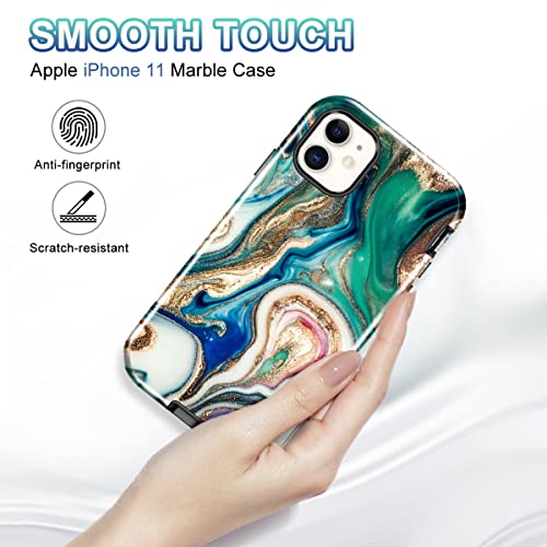 Coque iPhone 11 antichoc intégrale 3 en 1 rigide et silicone bleu sable - 6