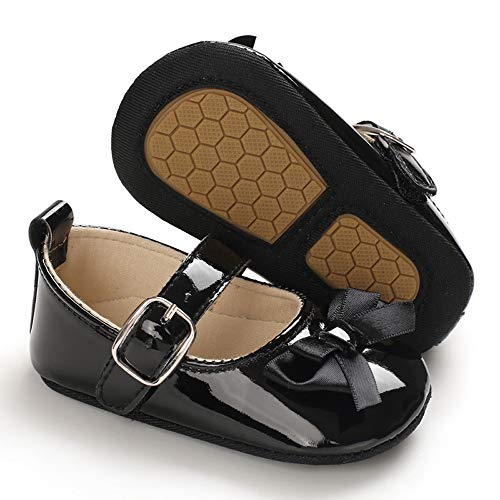 Baby Girls Bowknot Mary Jane Flats Soft Rubber Sole Toddler Walking Shoes Infant Princess Crib Wedding Dress Shoes2