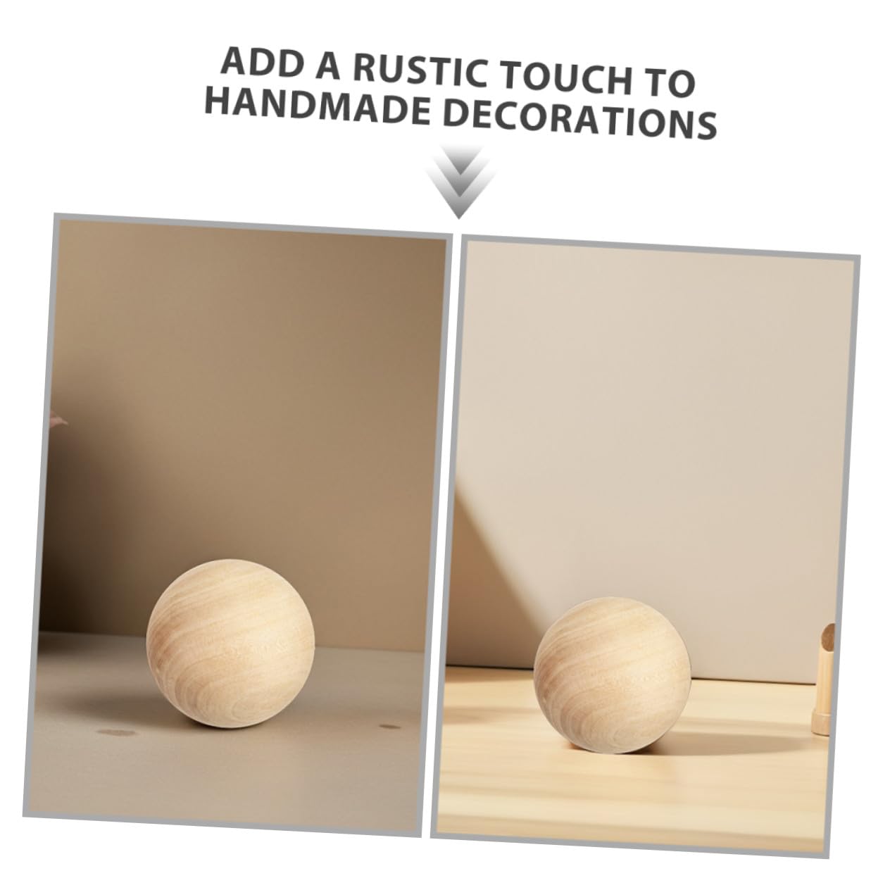 Bola de Madera Lisa de 9cm, Esfera Maciza sin Pintar, 2 Uds