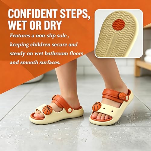 Image of Toddler Slides Sandals Unicorn Bunny Non-Slip Beach Pool Home Slippers | Kids Unicorn Dinosaur Bunny Slides Sandals for Boys Girls - Cute Non Slip Home Bath Shower Outdoor Shoes