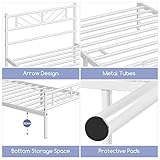 Yaheetech Metallbett 90 x 190 cm Minimalistischer Bettrahmen mit Kopfteil Gästebett mit Lattenrost für Schlafzimmer Gästezimmer 32cm Höhe unter dem Bett Weiß